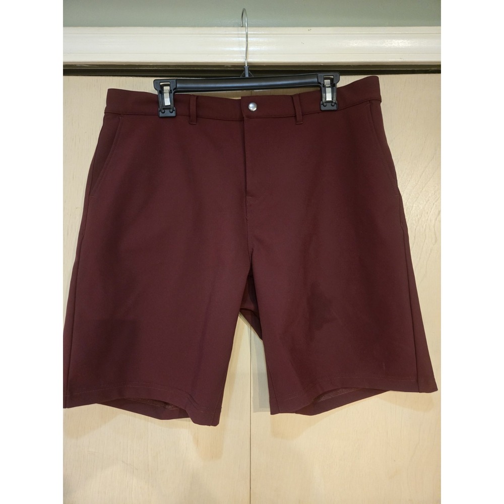 State & Liberty Athletic Fit Performance Golf Shorts Burgundy Men's 38 Stretch